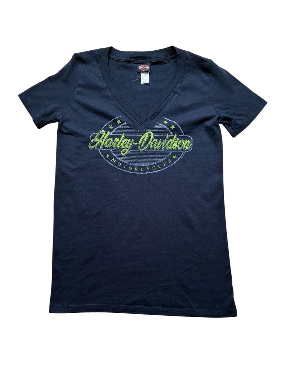 Harley-Davidson NWOT Women's Navy Blue 100% Cotton Graphic Tee Size XS NEW